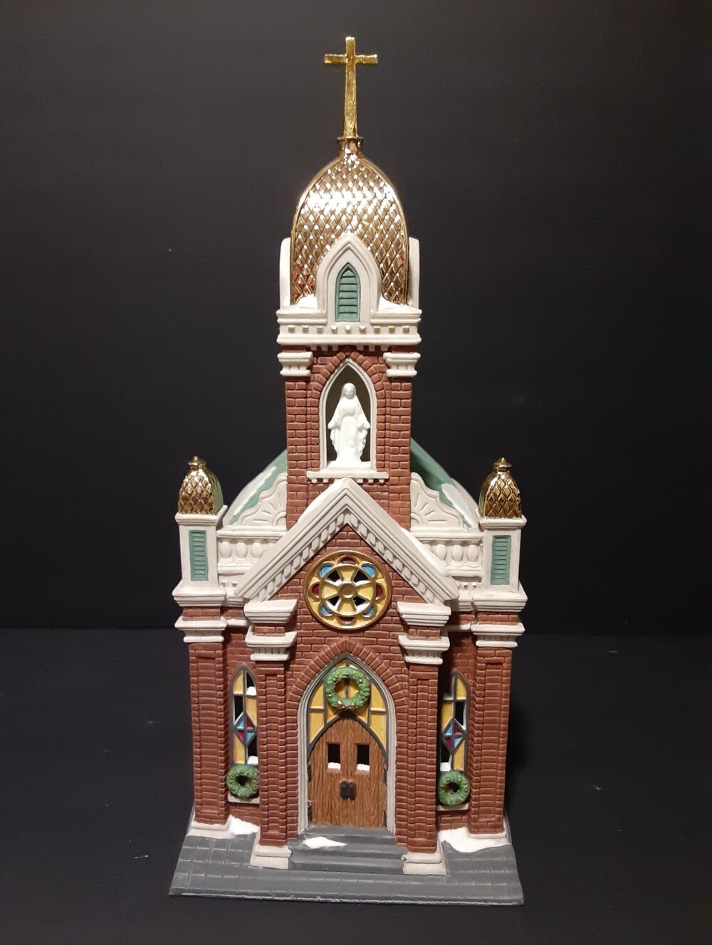 Department 56 "Holy Name Church" #58875 18k Gold Vintage Christmas Village